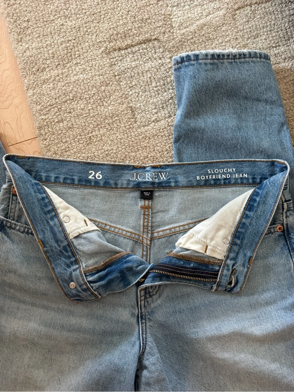 J.Crew Cuffed Slouchy Boyfriend Jeans Clear Indigo – Size 26